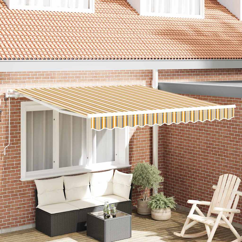 Novaro Behúzható napellenző Sokszínű 350 x 250 cm Szövet és Alumínium