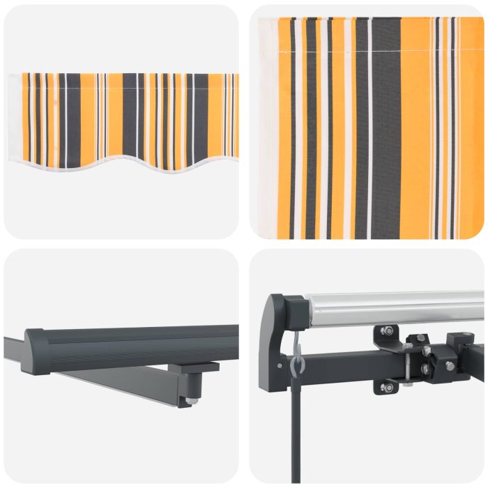 Novaro Behúzható napellenző Sokszínű 350 x 250 cm Szövet és Alumínium - Image 9