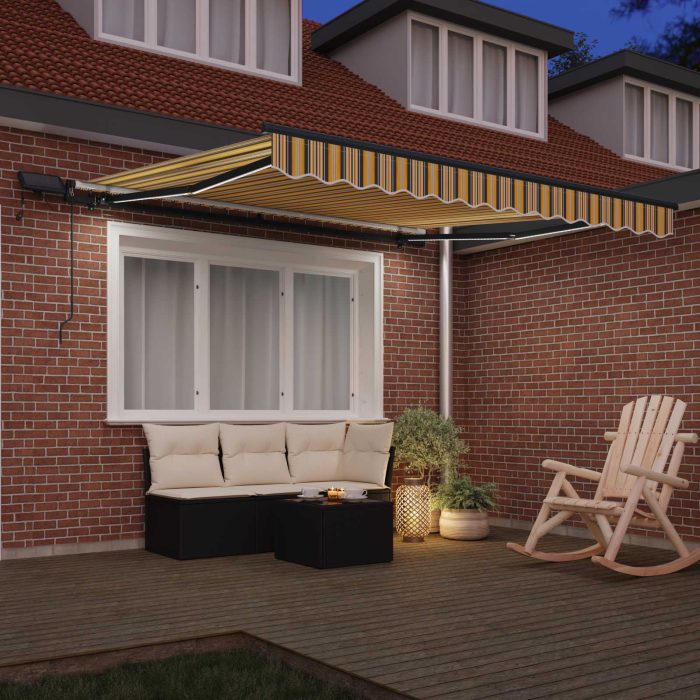 Novaro Behúzható napellenző Sokszínű 350 x 250 cm Szövet és Alumínium - Image 3