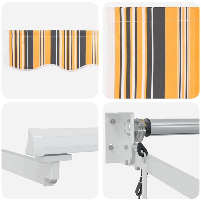 Novaro Behúzható napellenző Sokszínű 350 x 250 cm Poliészter és fém - Image 8