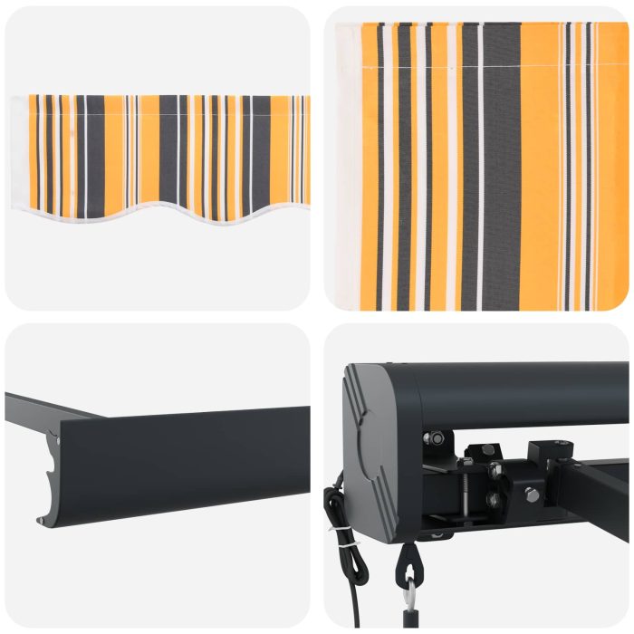 Novaro Behúzható napellenző Sokszínű 350 x 250 x 165 cm Szövet és Fém - Image 7