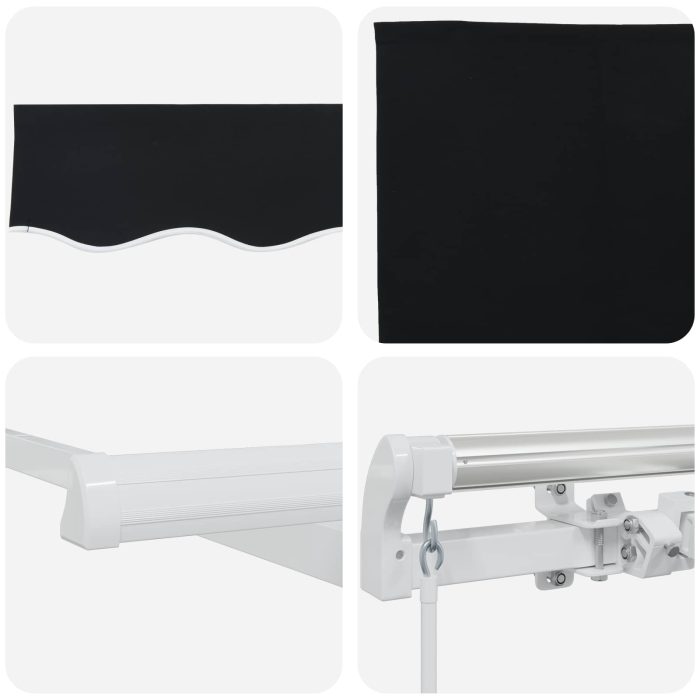 Novaro Behúzható napellenző Fekete 350 x 250 cm Pamut és Alumínium - Image 4