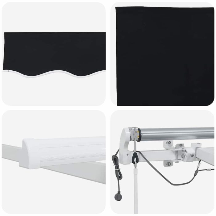 Novaro Behúzható napellenző Fekete 350 x 250 cm Poliészter - Image 10