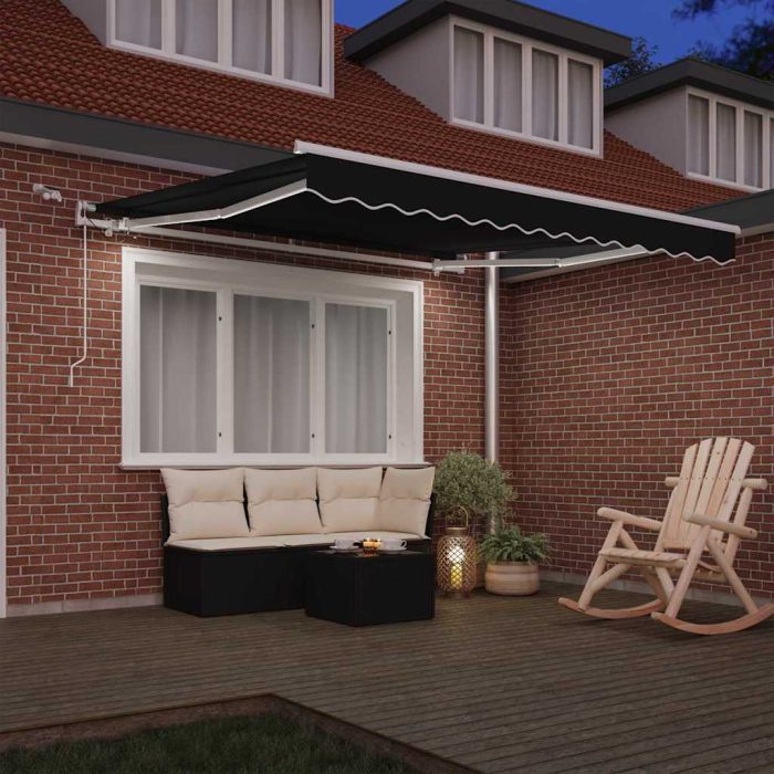 Novaro Behúzható napellenző Fekete 350 x 250 cm Poliészter - Image 3