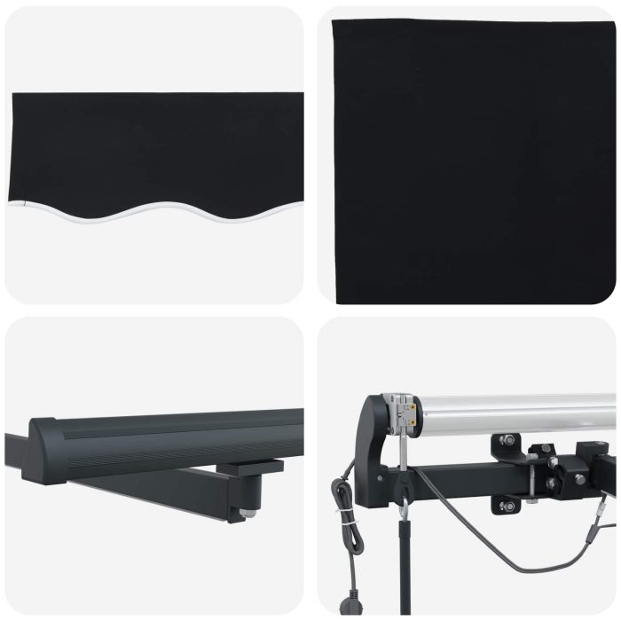 Novaro Behúzható napellenző Fekete 350 x 250 cm Poliészter - Image 10