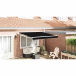 Novaro Behúzható napellenző Fekete 350 x 250 cm Poliészter és fém
