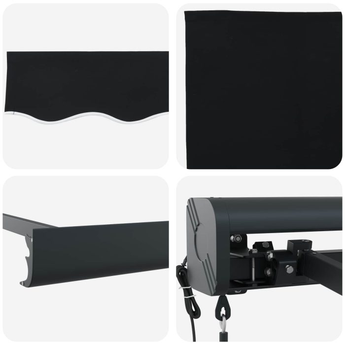 Novaro Behúzható napellenző Fekete 350 x 250 x 165 cm Szövet és Fém - Image 7