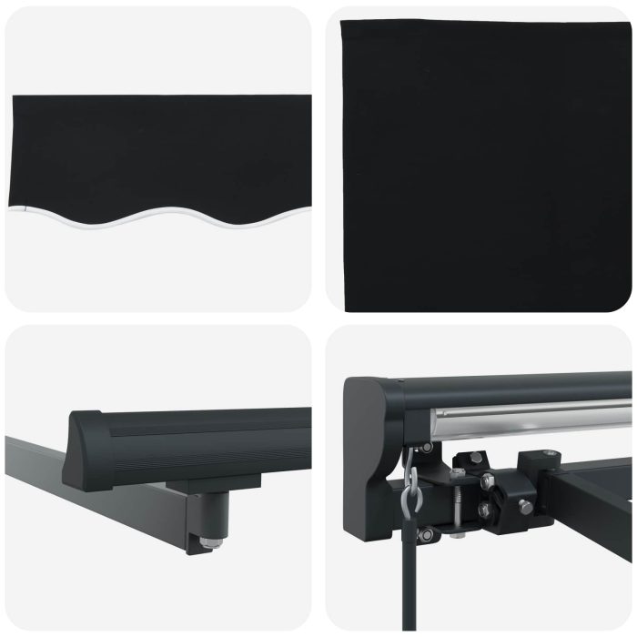 Novaro Napernyő keret Fekete 350 x 250 cm Poliészter PU bevonattal - Image 8