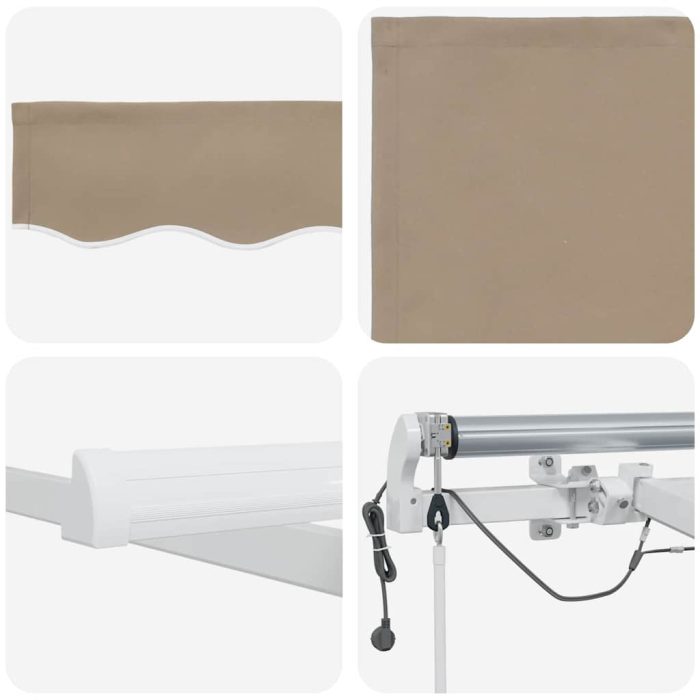 Novaro Behúzható napellenző Bézs 350 x 250 cm Poliészter - Image 10