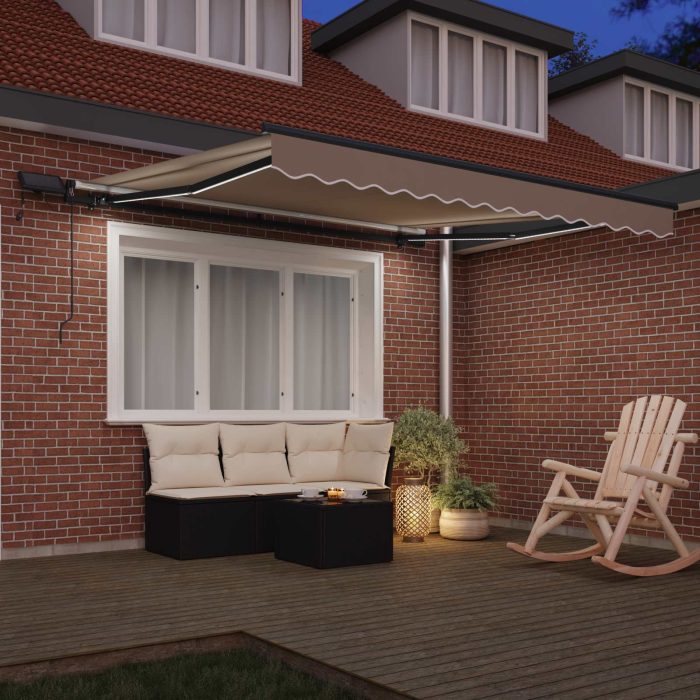 Novaro Behúzható napellenző Bézs 350 x 250 cm Szövet és Alumínium - Image 3
