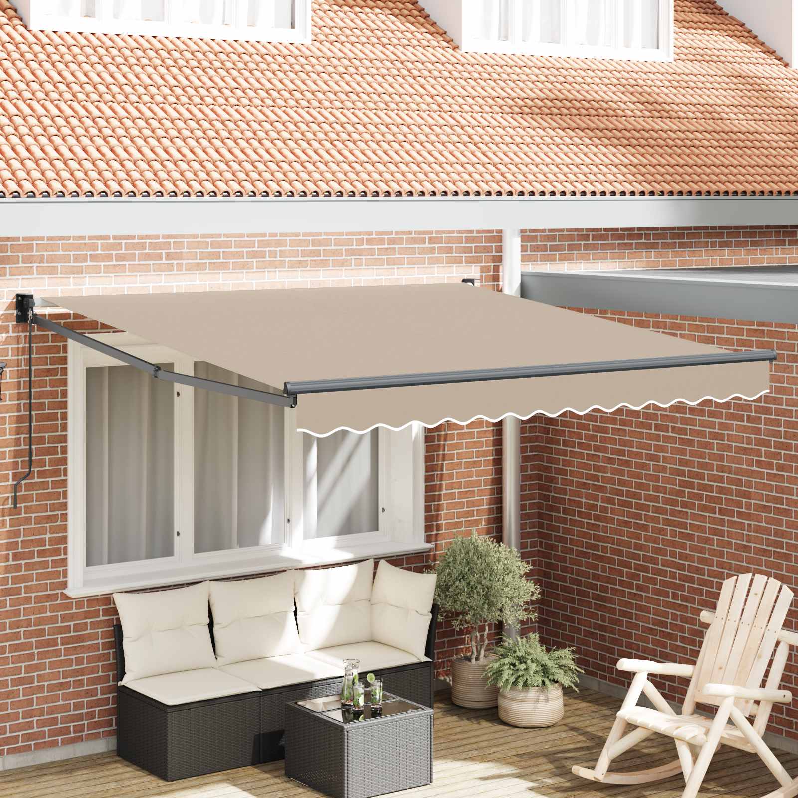 Novaro Behúzható napellenző Bézs 350 x 250 cm