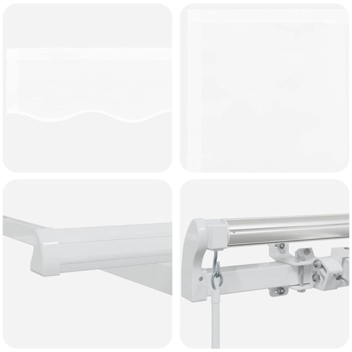 Novaro Behúzható napellenző Fehér 350 x 250 cm Pamut és Alumínium - Image 8