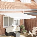 Novaro Behúzható napellenző Fehér 350 x 250 cm Pamut és Alumínium