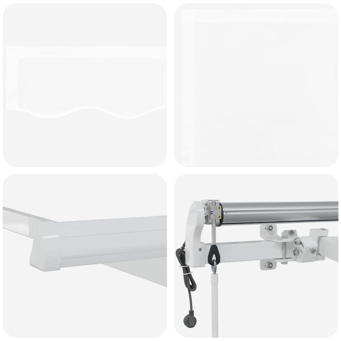Novaro Behúzható napellenző Fehér 350 x 250 cm Szövet és Alumínium - Image 8