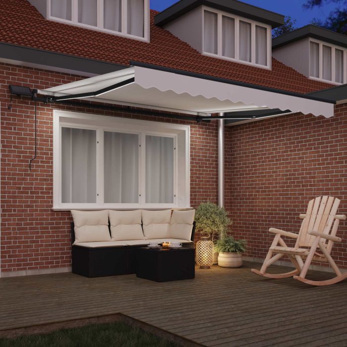 Novaro Behúzható napellenző Fehér 350 x 250 cm Szövet és Alumínium - Image 3