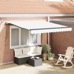 Novaro Behúzható napellenző Fehér 350 x 250 cm Poliészter