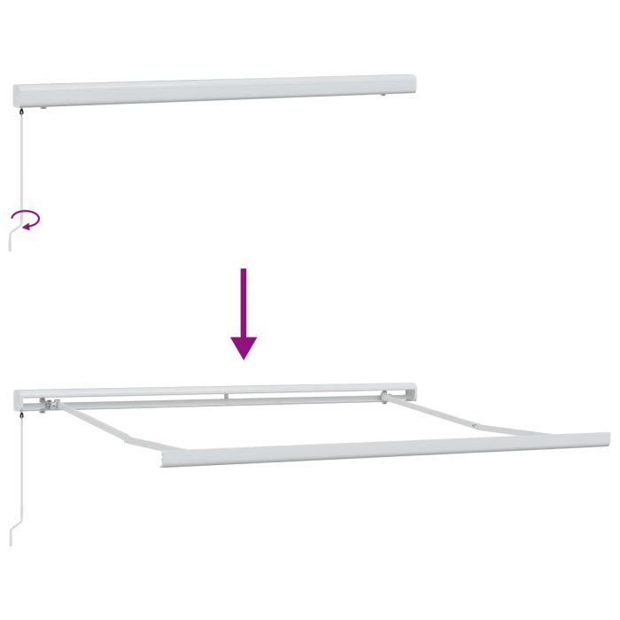 Novaro Behúzható napellenző Fehér 350 x 250 cm Vászon és Alumínium - Image 5