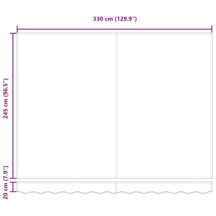 Novaro Behúzható napellenző Fehér 350 x 250 x 165 cm Szövet és Fém - Image 6