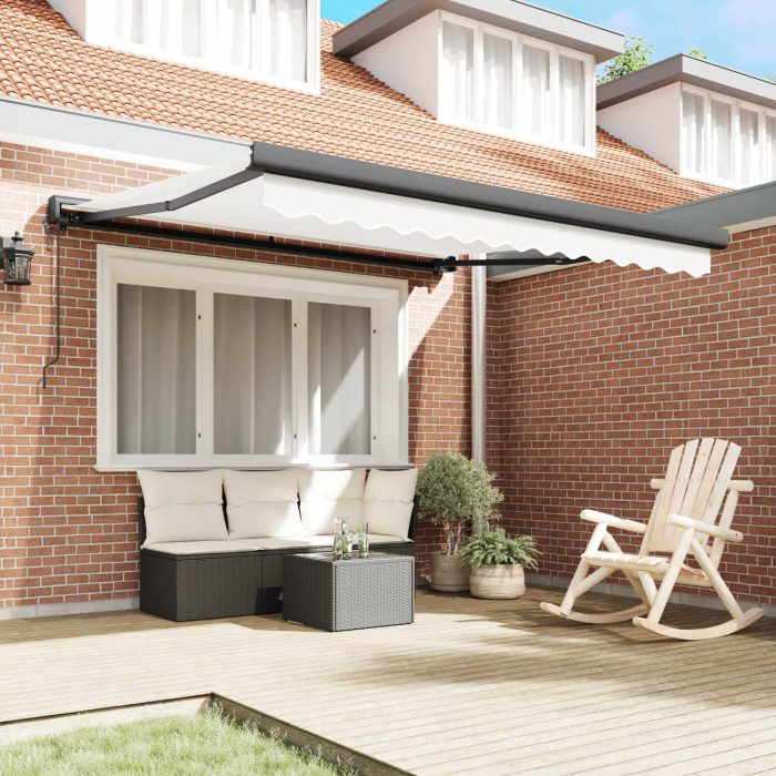 Novaro Behúzható napellenző Fehér 350 x 250 x 165 cm Szövet és Fém - Image 3