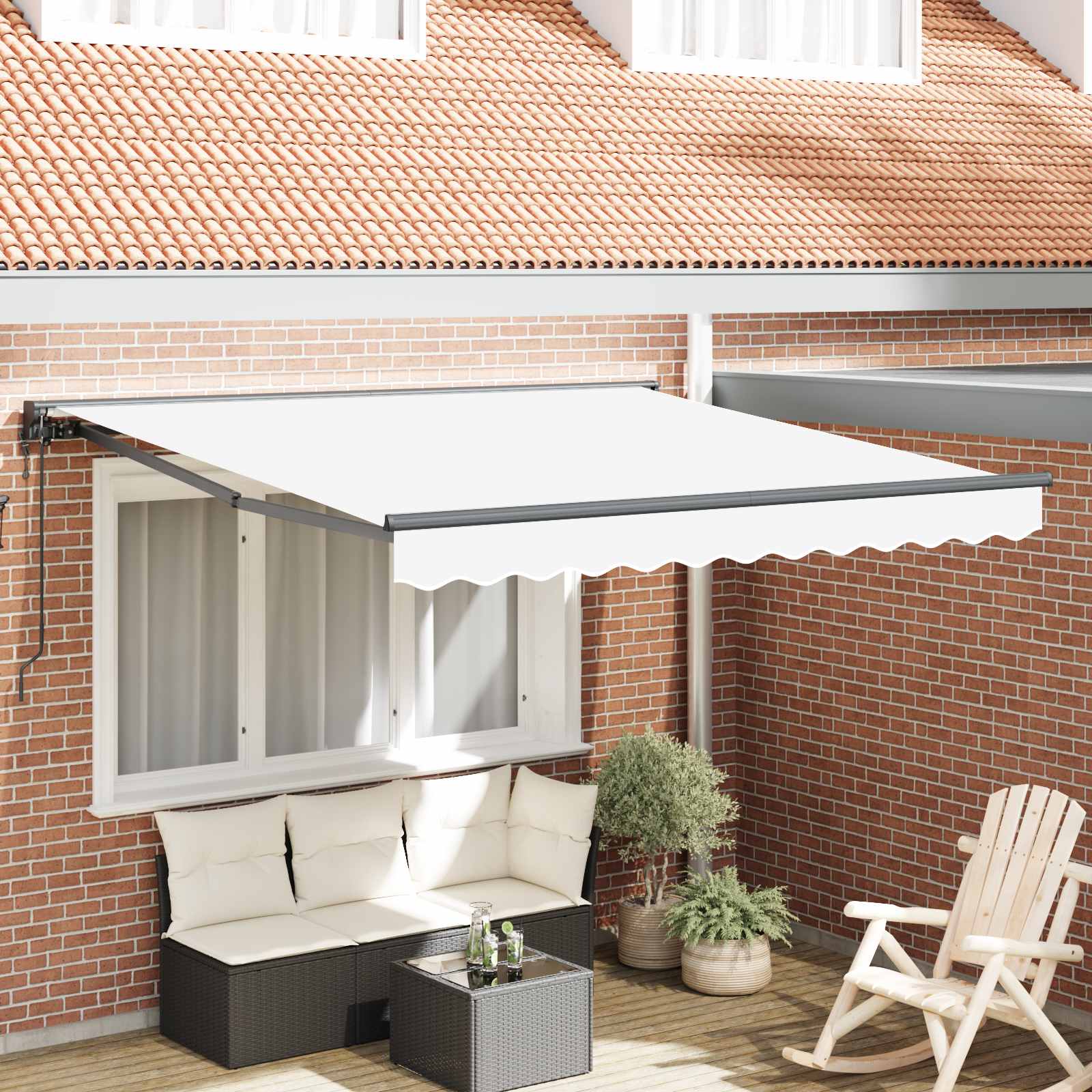 Novaro Napernyő keret Fehér 350 x 250 cm Poliészter PU bevonattal