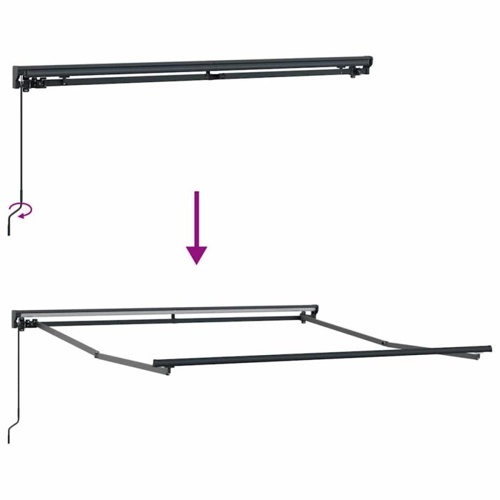 Novaro Napernyő keret Piros 350 x 250 cm Poliészter PU bevonattal - Image 9