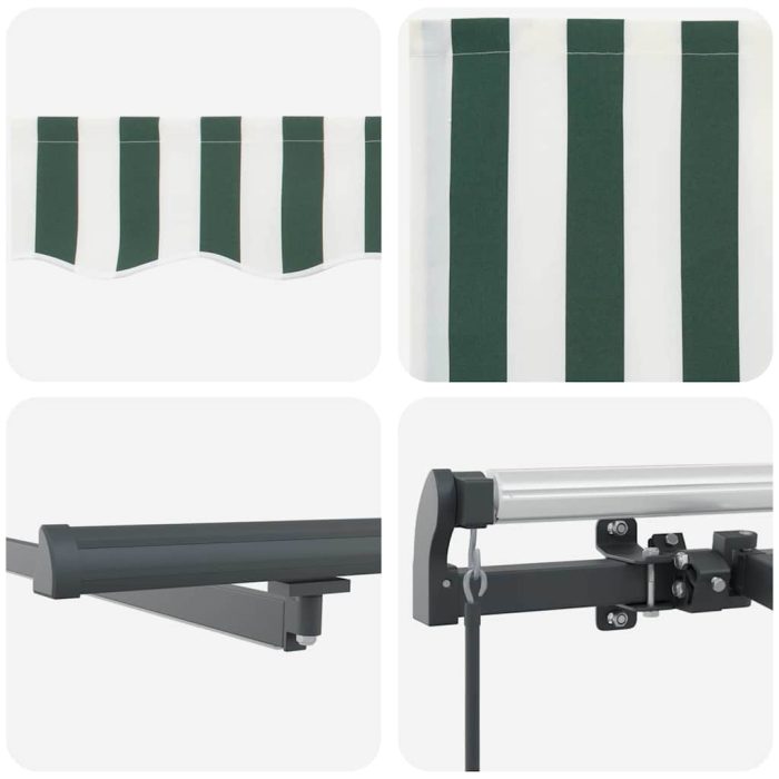 Novaro Behúzható napellenző Zöld és Fehér 350 x 250 cm - Image 9