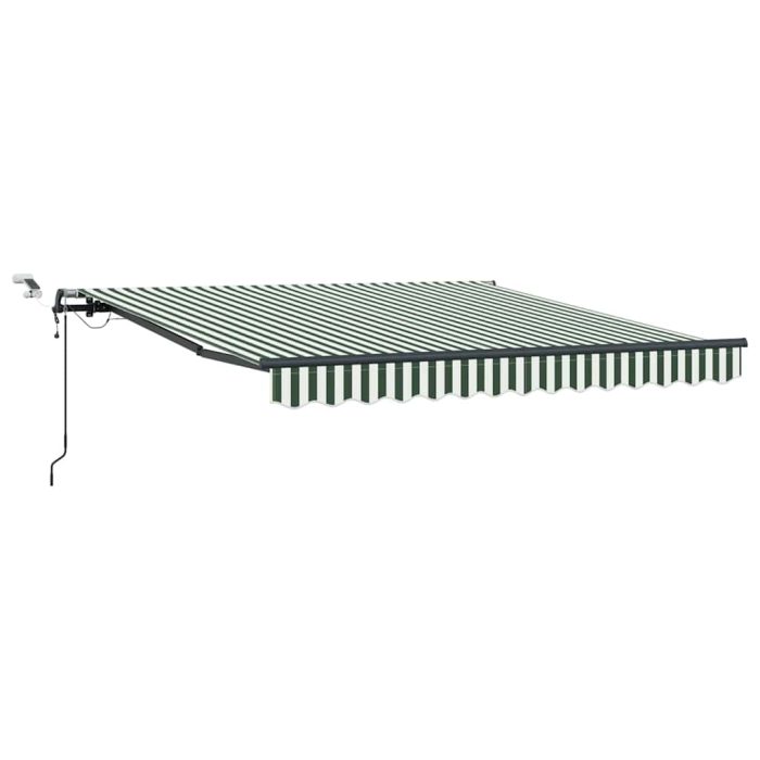 Novaro Behúzható napellenző Zöld és Fehér 350 x 250 cm Poliészter - Image 2