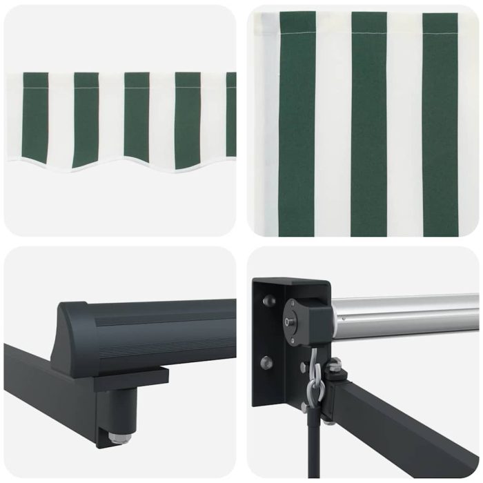 Novaro Behúzható napellenző Zöld és Fehér 350 x 250 cm - Image 8