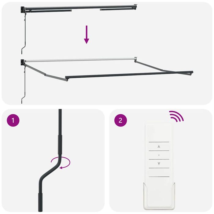 Novaro Behúzható napellenző Zöld és Fehér 350 x 250 cm - Image 9