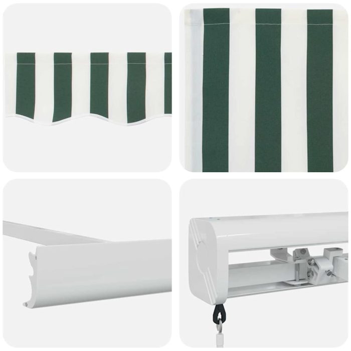 Novaro Behúzható napellenző Zöld és Fehér 350 x 250 cm - Image 8