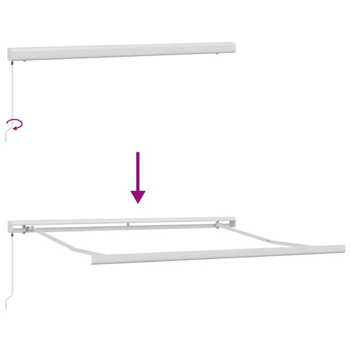 Novaro Behúzható napellenző Zöld és Fehér 350 x 250 cm - Image 9