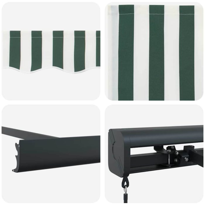 Novaro Behúzható napellenző Zöld és Fehér 350 x 250 cm - Image 8