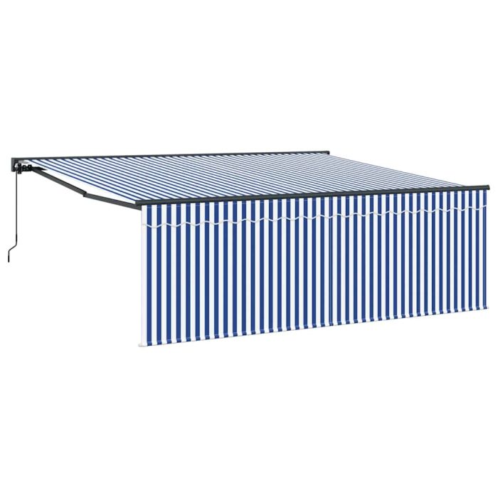 Novaro Behúzható napellenző Kék és Fehér 400 × 300 cm - Image 2
