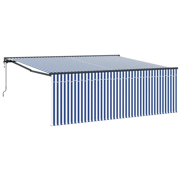 Novaro Behúzható napellenző Kék és Fehér 400 × 300 cm - Image 2