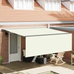Novaro Behúzható napellenző Krém 400 × 300 cm Pamut és Alumínium