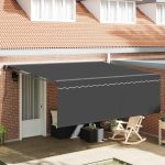 Novaro Behúzható napellenző Antracit 400 × 300 cm Pamut és Alumínium