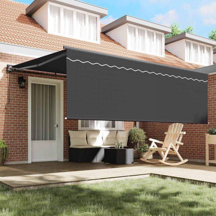 Novaro Behúzható napellenző Antracit 400 × 300 cm Pamut és Alumínium - Image 3