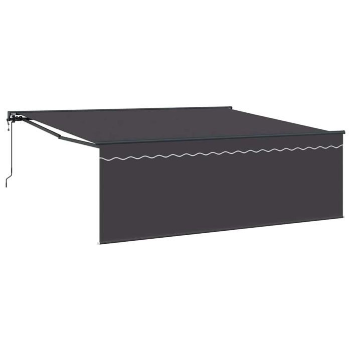 Novaro Behúzható napellenző Antracit 400 × 300 cm Pamut és Alumínium - Image 2