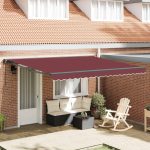 Novaro Napernyő keret Burgundi 400 × 300 cm Poliészter PU bevonattal