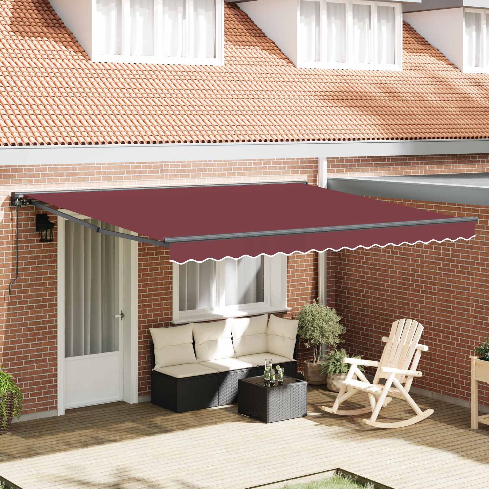 Novaro Napernyő keret Burgundi 400 × 300 cm Poliészter PU bevonattal