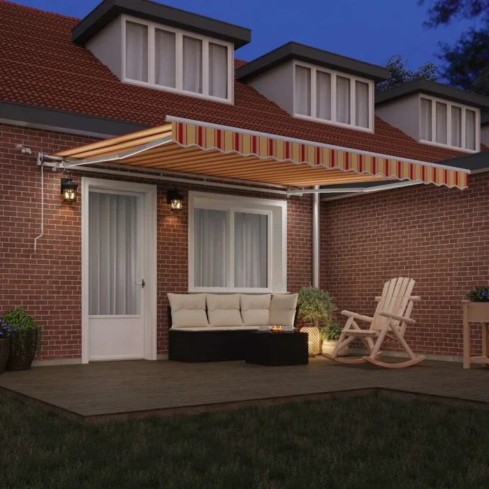 Novaro Behúzható napellenző Sárga és narancs 400 × 300 cm Poliészter