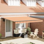 Novaro Behúzható napellenző Sárga és narancs 400 × 300 cm