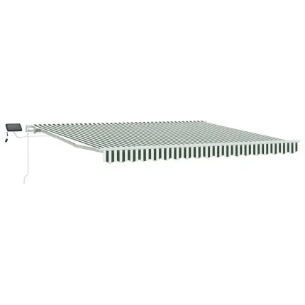 Novaro Behúzható napellenző Zöld és Fehér 400 × 300 cm