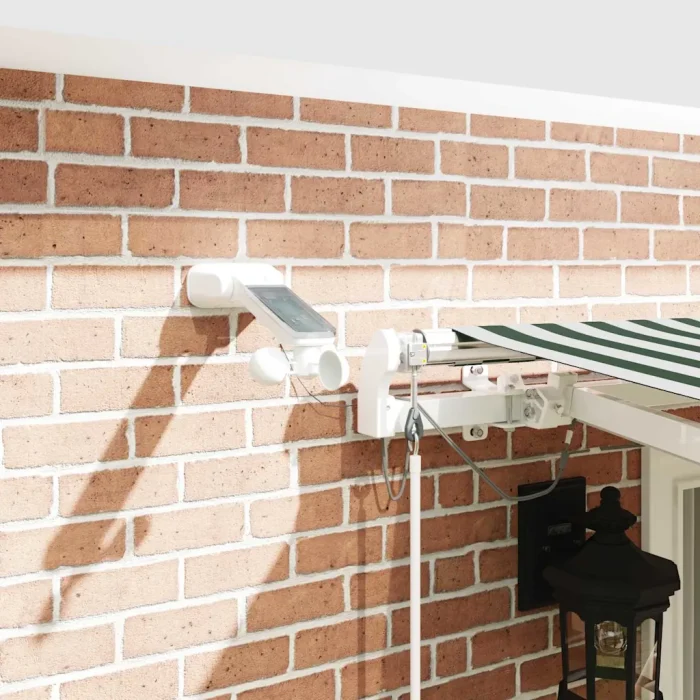 Novaro Behúzható napellenző Zöld és Fehér 400 × 300 cm Poliészter