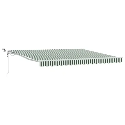 Novaro Behúzható napellenző Zöld és Fehér 400 × 300 cm Poliészter