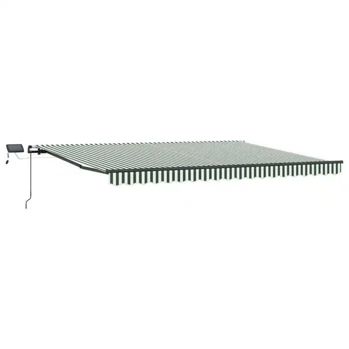 Novaro Behúzható napellenző Zöld és Fehér 400 × 300 cm