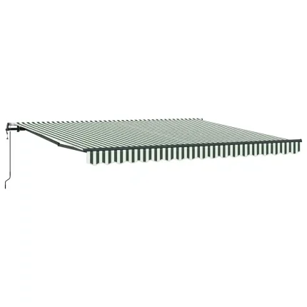 Novaro Behúzható napellenző Zöld és Fehér 400 × 300 cm
