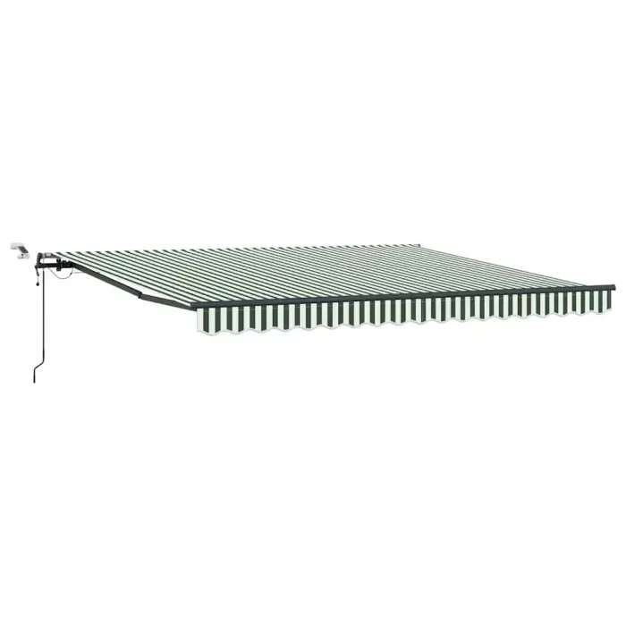 Novaro Behúzható napellenző Zöld és Fehér 400 × 300 cm Poliészter