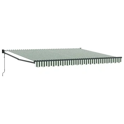 Novaro Behúzható napellenző Zöld és Fehér 400 × 300 cm