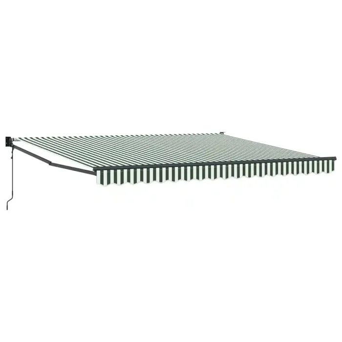 Novaro Behúzható napellenző Zöld és Fehér 400 × 300 cm